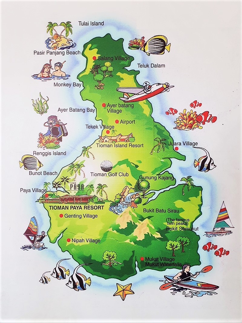 Остров Тиоман на карте
